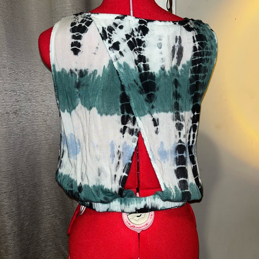 Earthbound tie dye crop top with triangle back